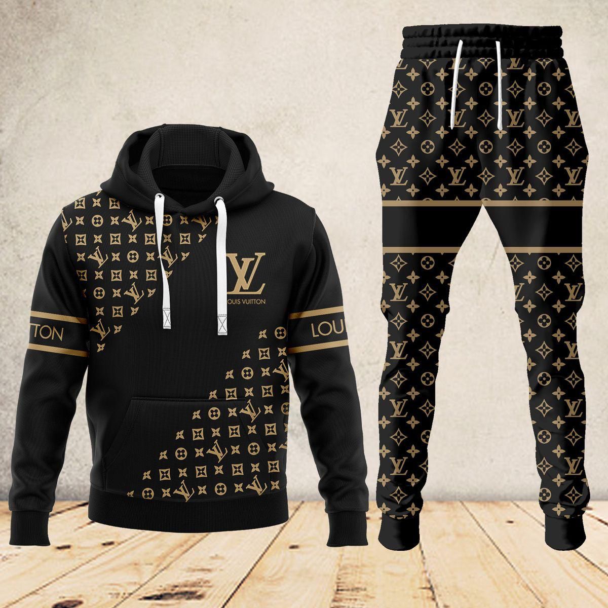 Louis Vuitton Black Gold Tracksuit – Elite Street Edition - (W-7)