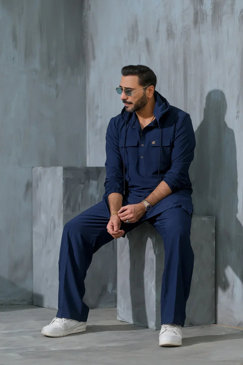 Men’s Hooded Kurta Pajama Set – Modern Fusion Ethnic Wear
