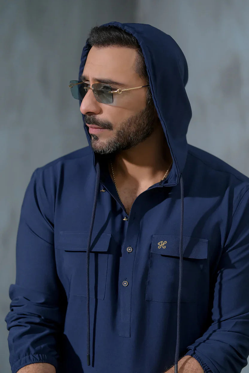Men’s Hooded Kurta Pajama Set – Modern Fusion Ethnic Wear