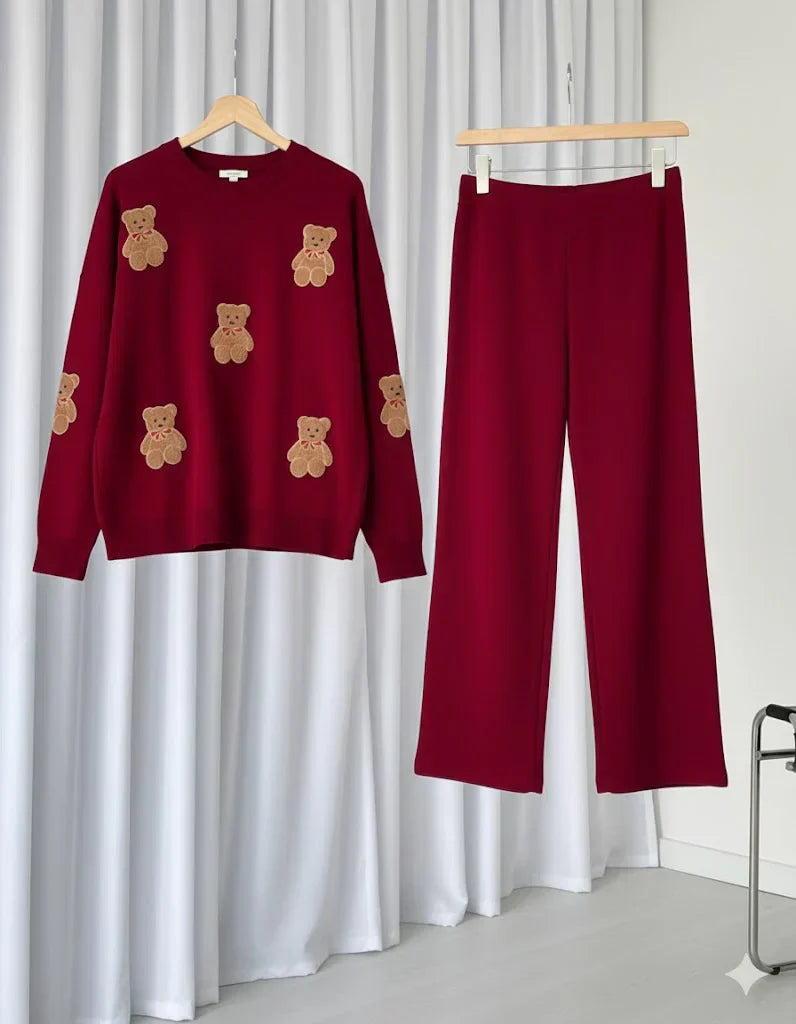 CH 586 BearCraze 3D Print Winter Fleece Co-ords Set -
