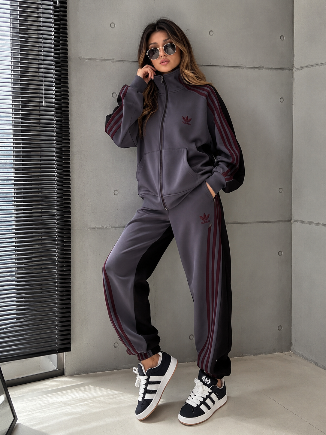 Women's Premium Fleece Tracksuit Set – Zip-Up Jacket & Jogger Co-Ord Set (D-1)