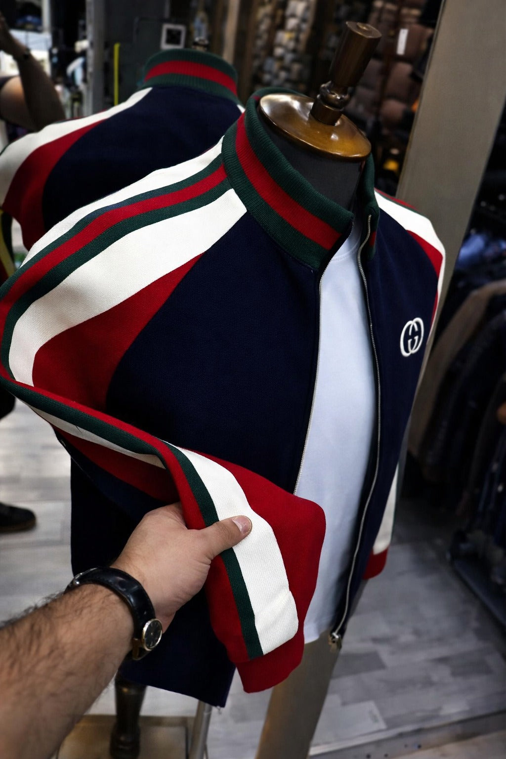 Men’s Full-Zip Stripe Detail Jacket – Premium Casual Wear- (C-8)